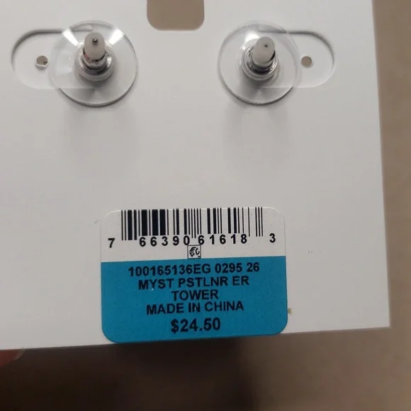 Charter Club Silver and Gray Floral Earrings. NWT - Picture 3 of 9